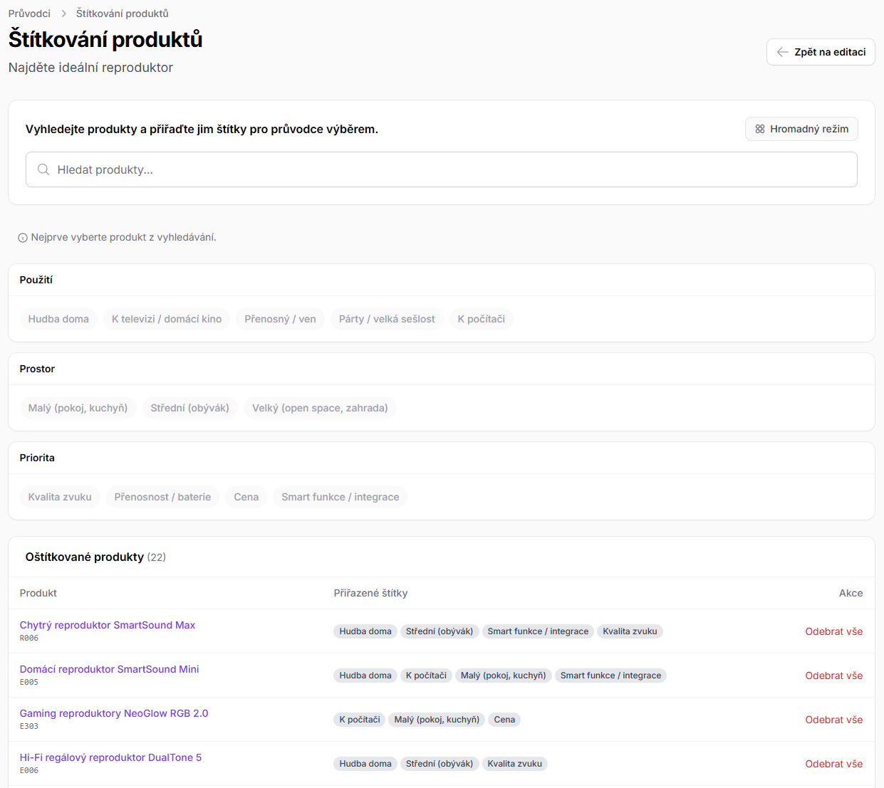 Štítkování produktů