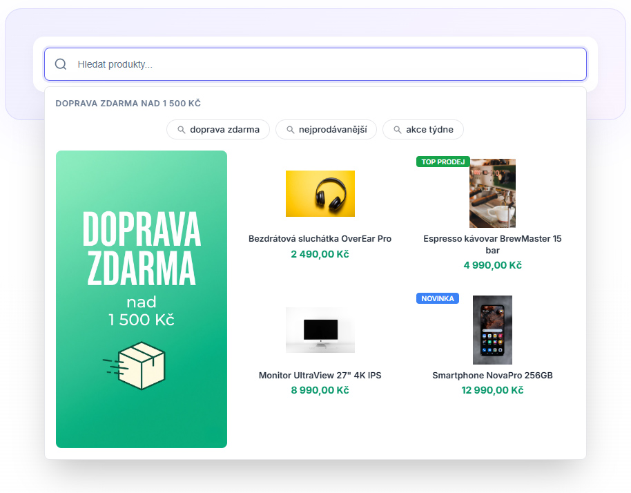 Welcome widget doprava zdarma